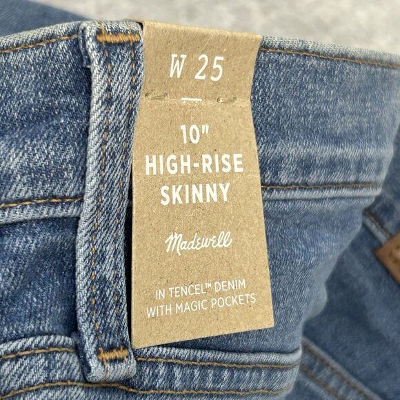 Madewell Size 25 10” High Rise Skinny Dewitt Wash Edition Button Front MA981 - Picture 6 of 13